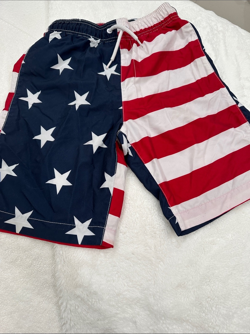 Patriotic Stars & Stripes Swim Shorts - Red, White & Navy
